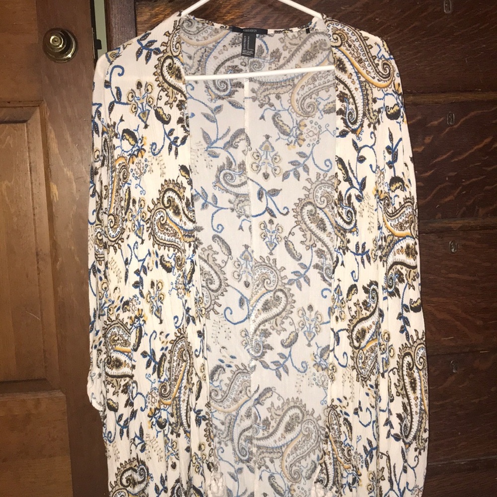 F21 paisley kimono NWOT